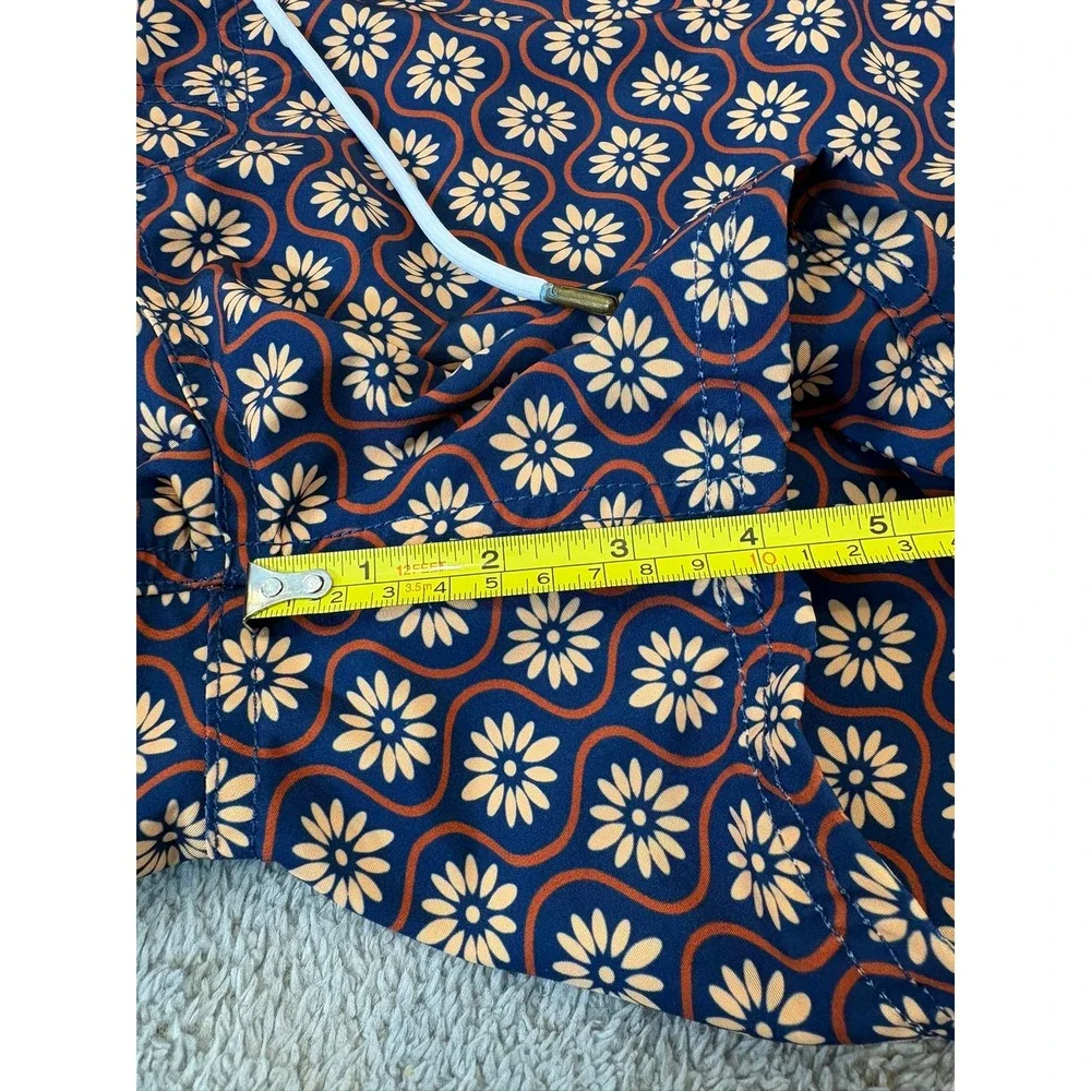 Dandy Del Mar Men Rivier Retro Floral Geometric Swim Trunks Navy Sze 31/32 READ
